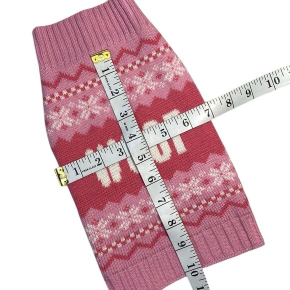 Pink WOOF Statement Fair Isle Knot Dog Sweater - Picture 5 of 9